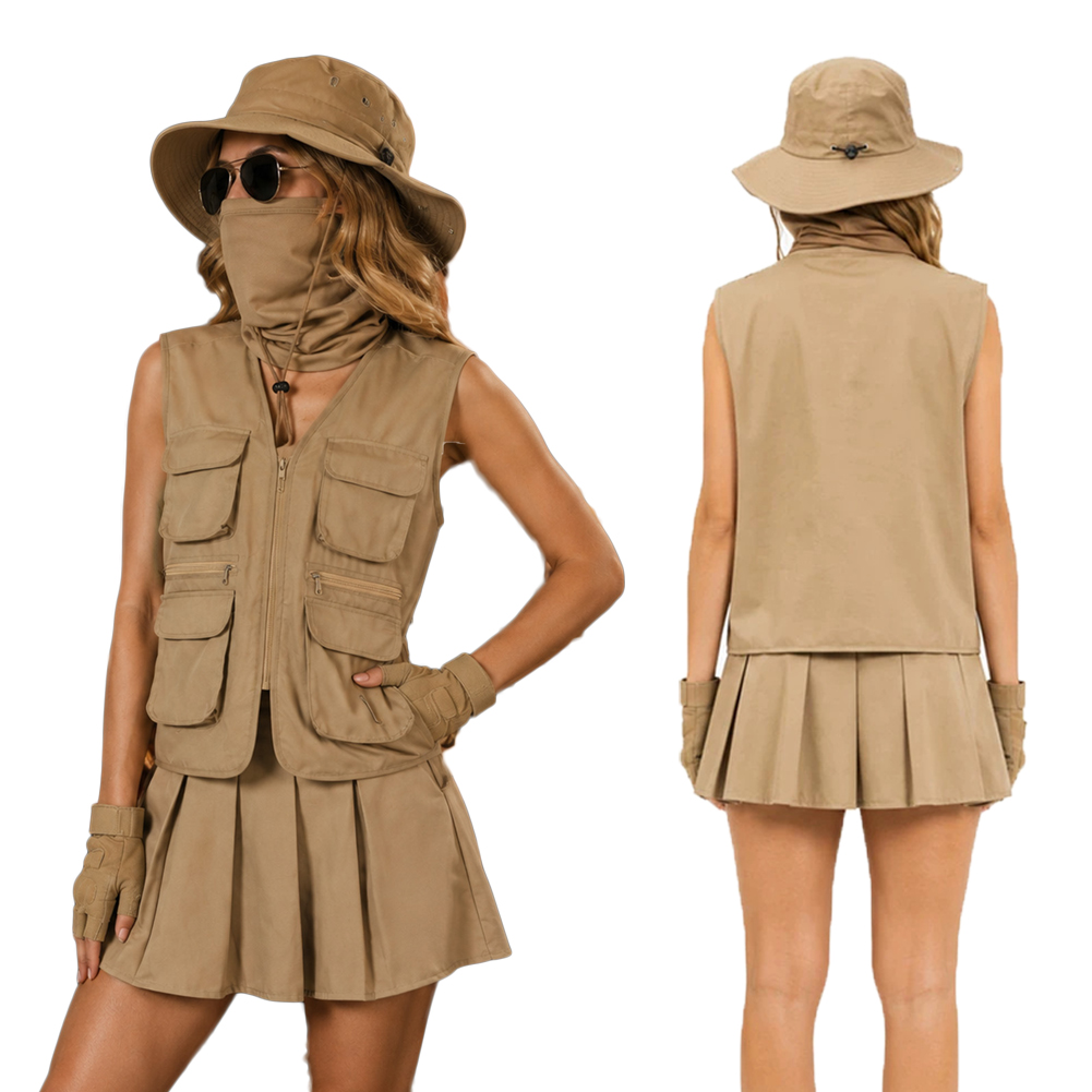 Outdoor Adventure Outfit - Outdoor-Explorer-Kleidung, Hut, Accessoires, Wandern, Angeln, Abenteuer,